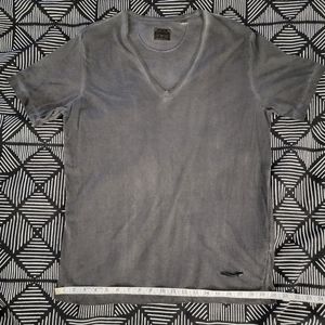 Men's large grey diesel v neck t shirt